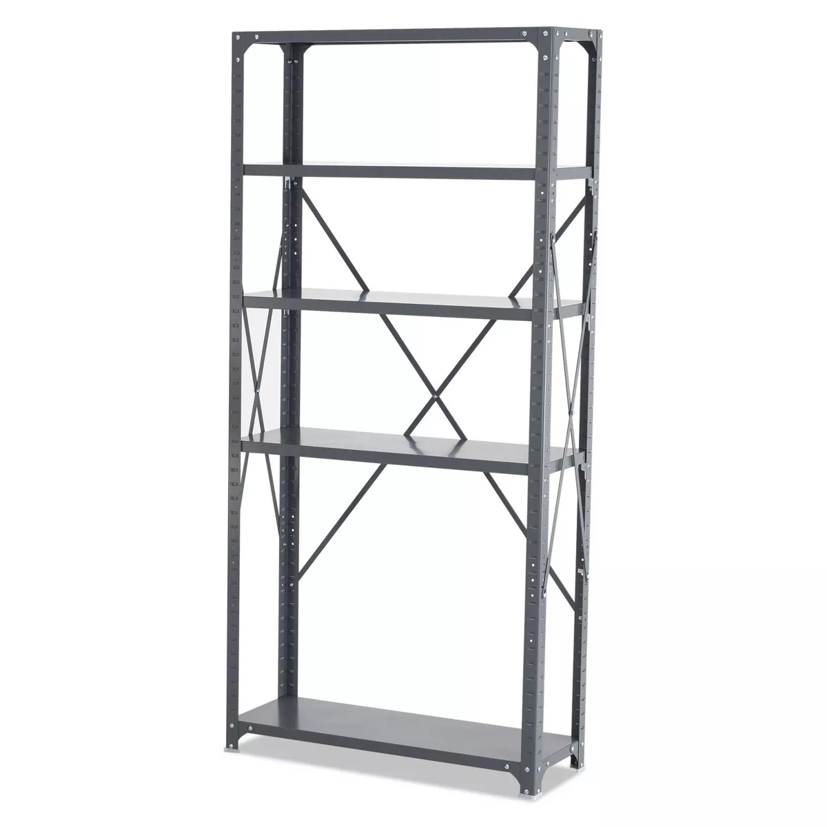 Safco Commercial Steel Shelving Unit Five-Shelf 36w x 12d x 75h Dark Gray 6265