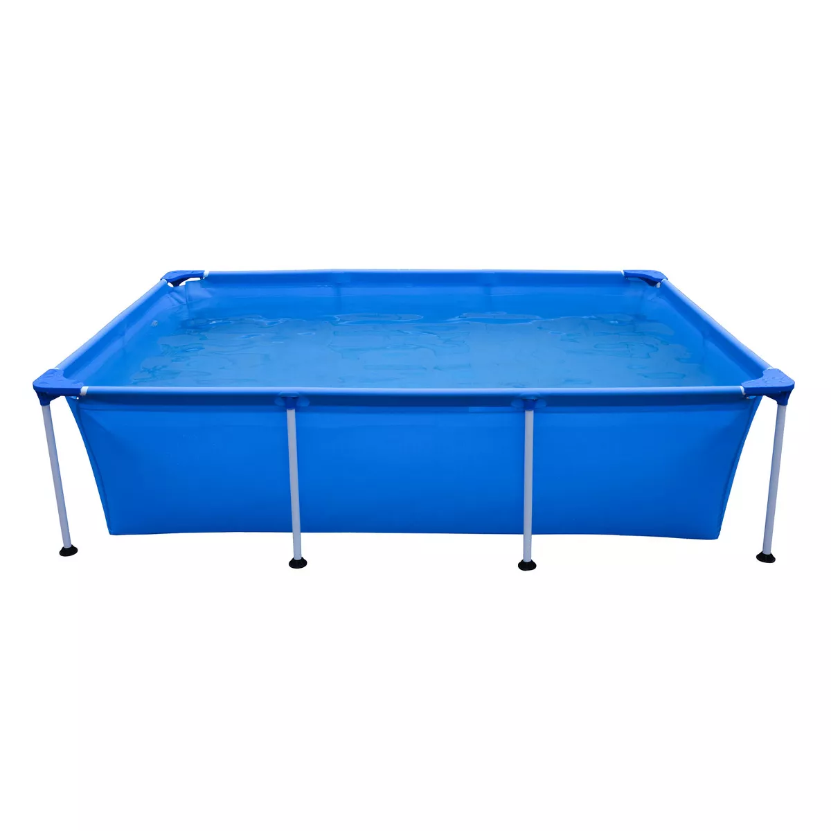 JLeisure Avenli 17818 Outdoor Backyard 8.5 x 6 x 2 Feet Above Ground Rectangular Steel Frame Pool with Repair Kit for Kids and Adults, Blue