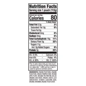 HappyTot Fiber & Protein Organic Pears Apples Peaches Pumpkin with Cinnamon Baby Food Pouch - 4oz