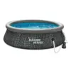 Summer Waves P1A01030A 10ft x 2.5ft Quick Set Ring Above Ground Inflatable Outdoor Swimming Pool with GFCI RX300 Filter Pump, Dark Wicker