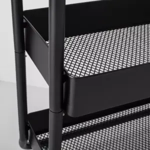 Wide Metal Cart with Wheels Black - Made By Design™