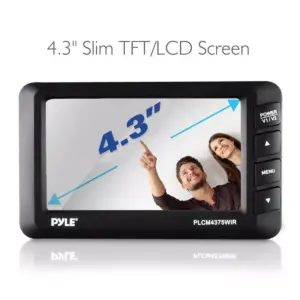 Pyle PLCM4375WIR Waterproof Adjustable Angle Wireless Night Vision Rearview Backup Car Camera and Monitor System 4.3 Inch Display and Parking Assist