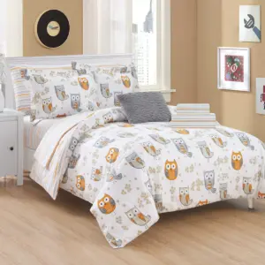 6pc Twin Horned Bed In A Bag Comforter Set Gray - Chic Home Design