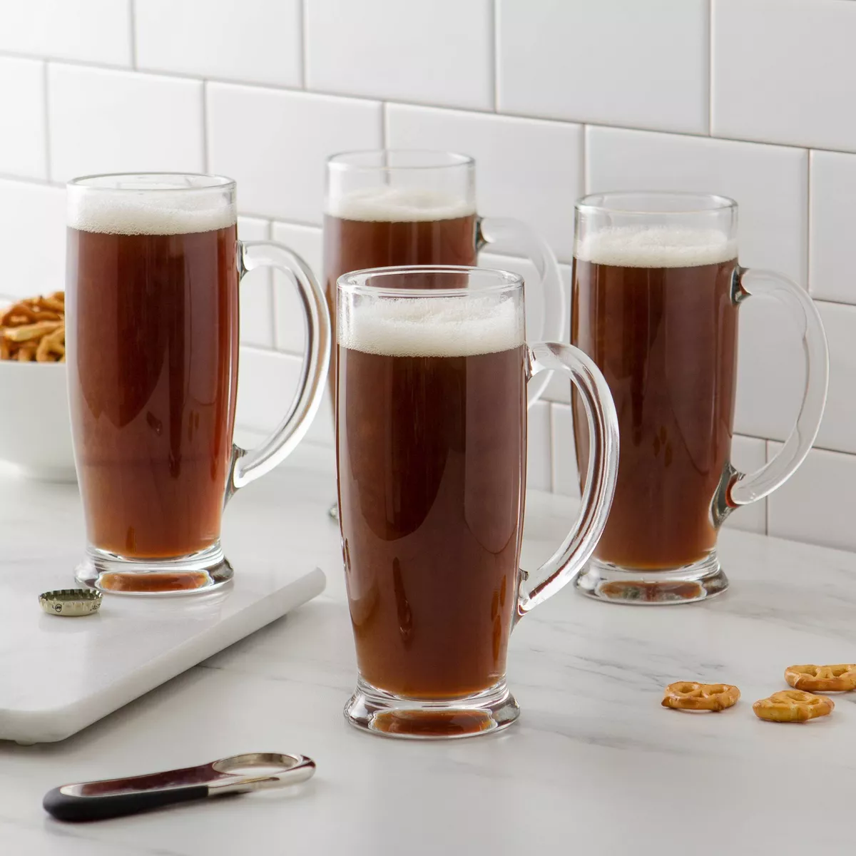 18oz 4pk Glass Craft Beer Mugs - Cathy's Concepts