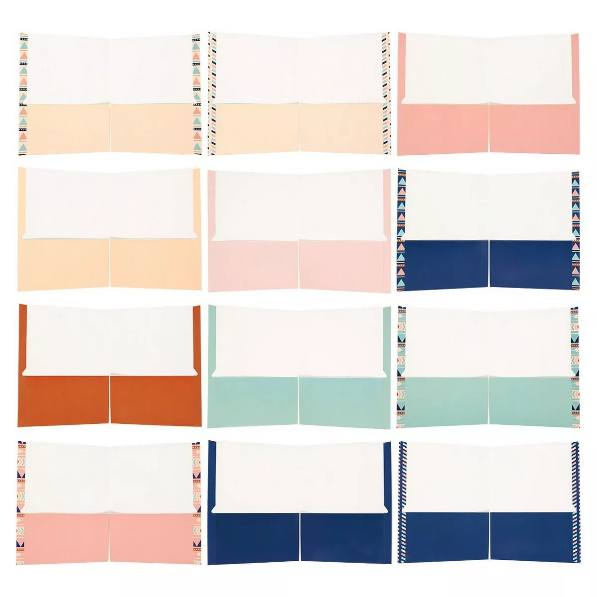 12 Pack Pocket Folders - Letter Size File Folders School and Home - 9.25 x 12