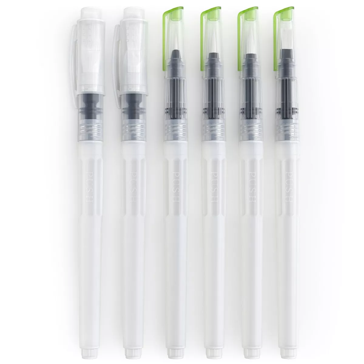 Arteza Refillable Water Brush Pens, Assorted Tips - 6 Pack (ARTZ-8020)