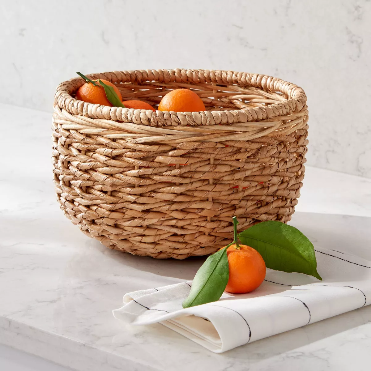 151.3oz Chunky Seagrass Woven Serving Bowl Beige - Threshold™