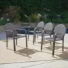 Aurora 4pk Wicker Arm Chairs - Brown - Christopher Knight Home