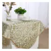 35"x35" Square Vinyl Water Oil Resistant Printed Tablecloths Golden Turntable Flower - PiccoCasa