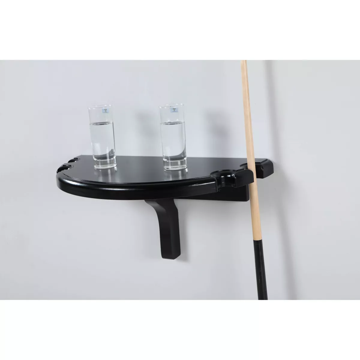 Hathaway Wall-Mounted Pub Table with Pool Cue Rests - Black