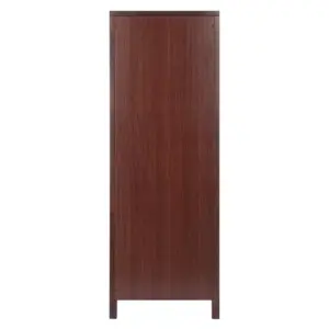 Brooke Cupboard with 1 Glass Door and 1 Cabinet Walnut - Winsome