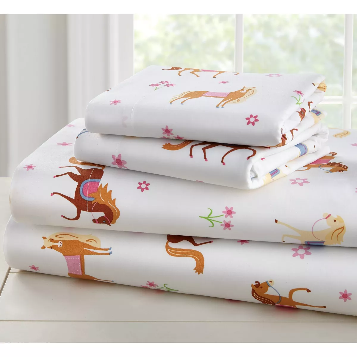 5pc Twin Horses Cotton Bed in a Bag - WildKin