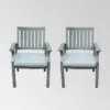 Lombok 2pk Aluminum Modern Dining Chair Dark Gray/Silver - Christopher Knight Home