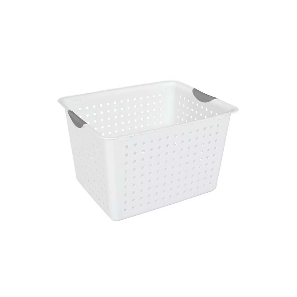 Sterilite Deep Ultra Plastic Storage Bin Organizer Basket, Clear White (12 Pack)