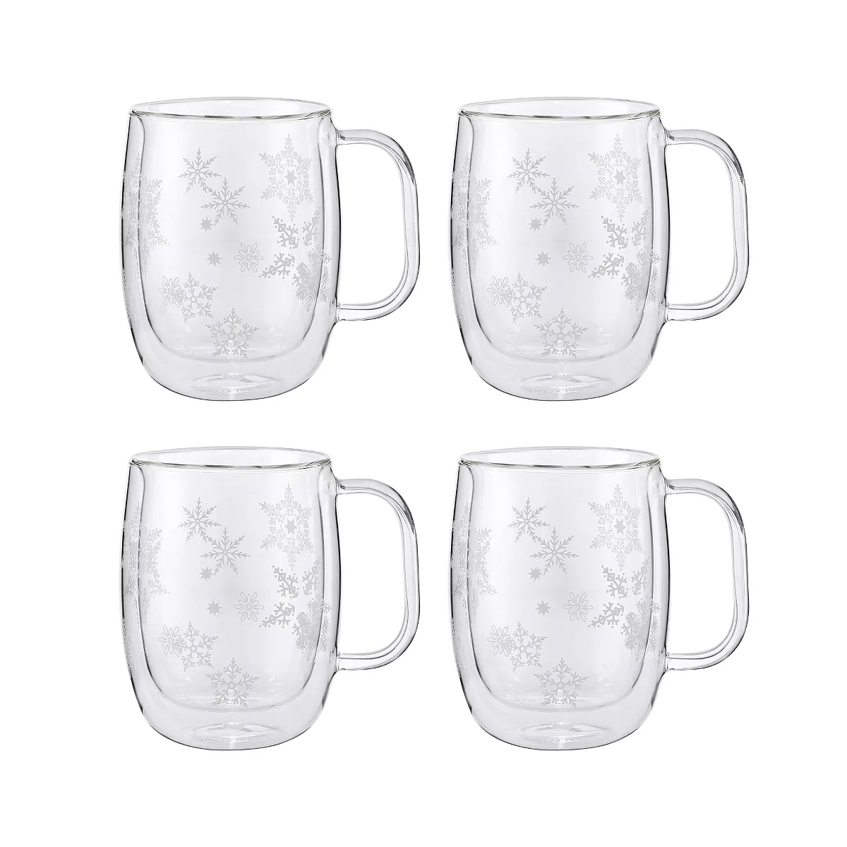 ZWILLING Sorrento Plus 4-pc 12oz. Double Wall Glass Coffee Mug Set