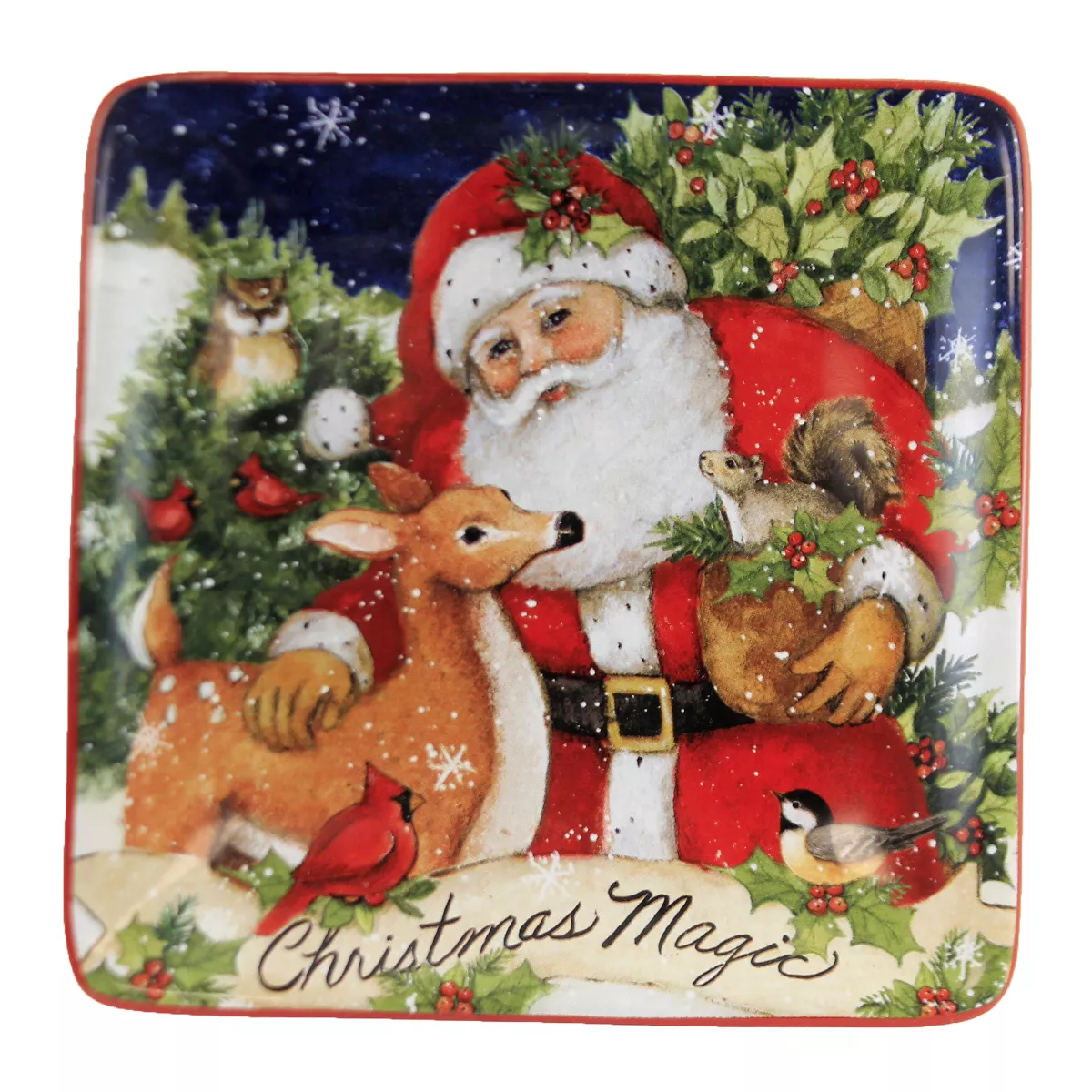 Tabletop 6.0" Magic Christmas Santa Canape Plates Holiday Certified International - Dining Plates