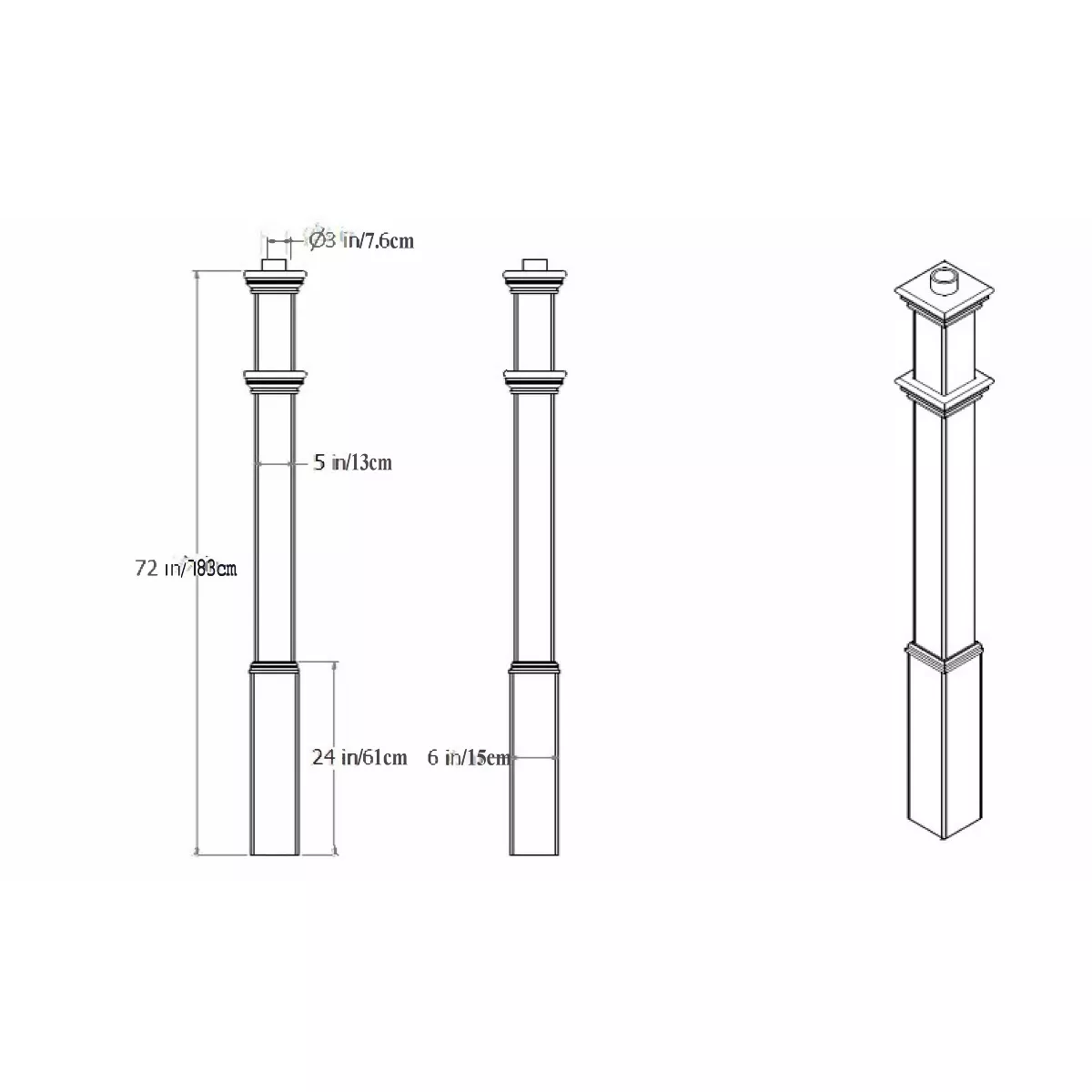Vita Burton Composite Lamp Post