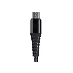 Monoprice USB 2.0 Micro B to Type A Charge & Sync Cable - 6 Feet - Black | Nylon-Braid, Durable, Kevlar-Reinforced - AtlasFlex Series
