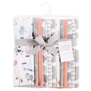 Hudson Baby Unisex Baby Cotton Flannel Burp Cloths Bundle, Alphabet, One Size