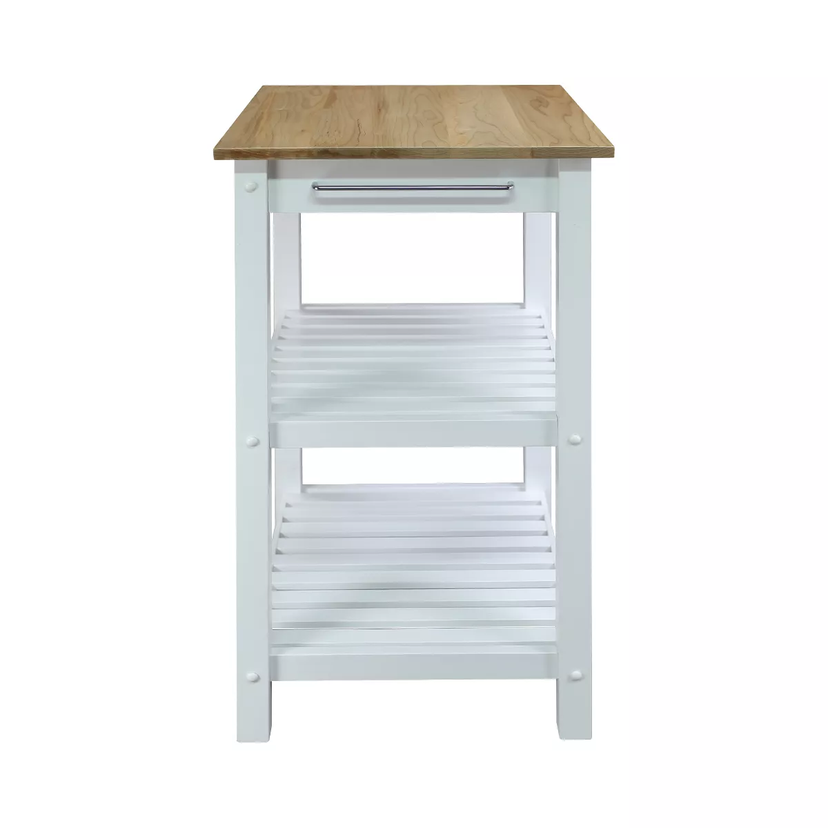 Sunrise Kitchen Island with American Maple Top White/Natural - Flora Home