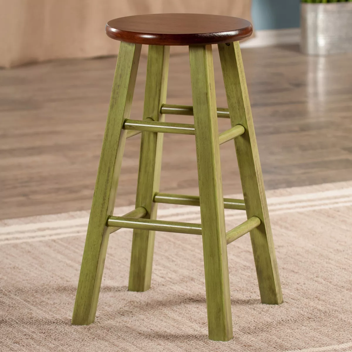 24"Ivy Counter Height Barstool - Green - Winsome