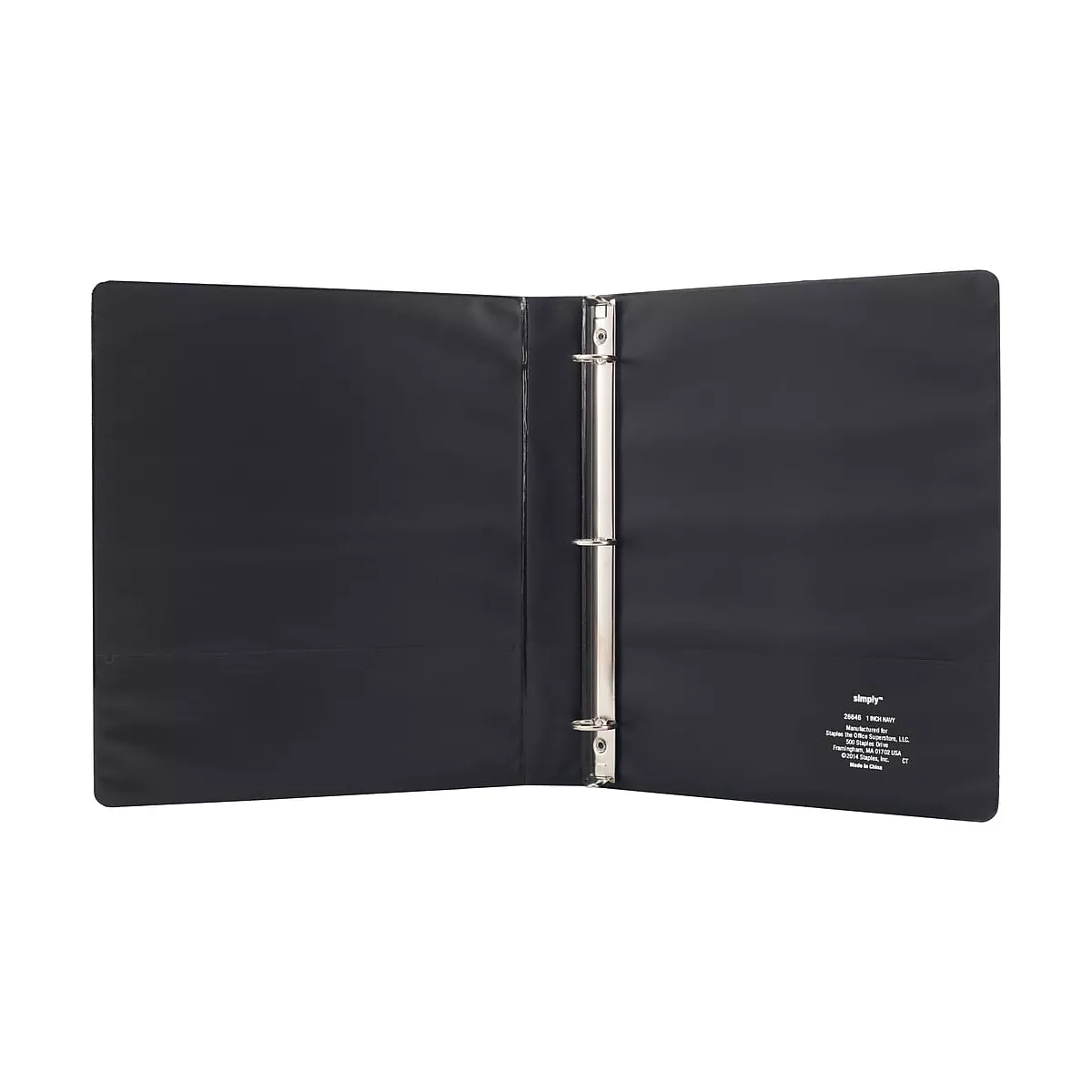 Staples Simply 1-Inch Round 3-Ring Non-View Binder Navy (26646) 1337691