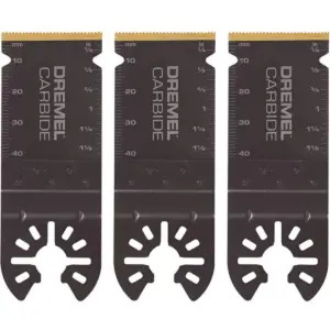 Dremel MM485B Multi-Max 1.7 x 1.5 Universal Quick Fit System Resilient Carbide Construction Flush Cut Oscillating Saw Blade, 3 Pack