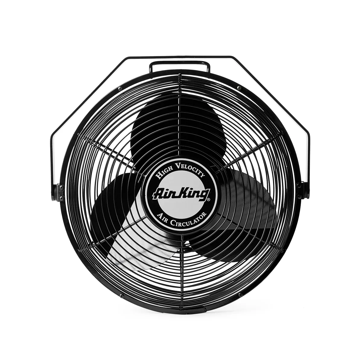 Air King 14 Inch 1/20 Horsepower 3-Speed Indoor/Outdoor Industrial and Commercial Enclosed Pivoting Warehouse Garage Steel Multi-Mount Fan, Black