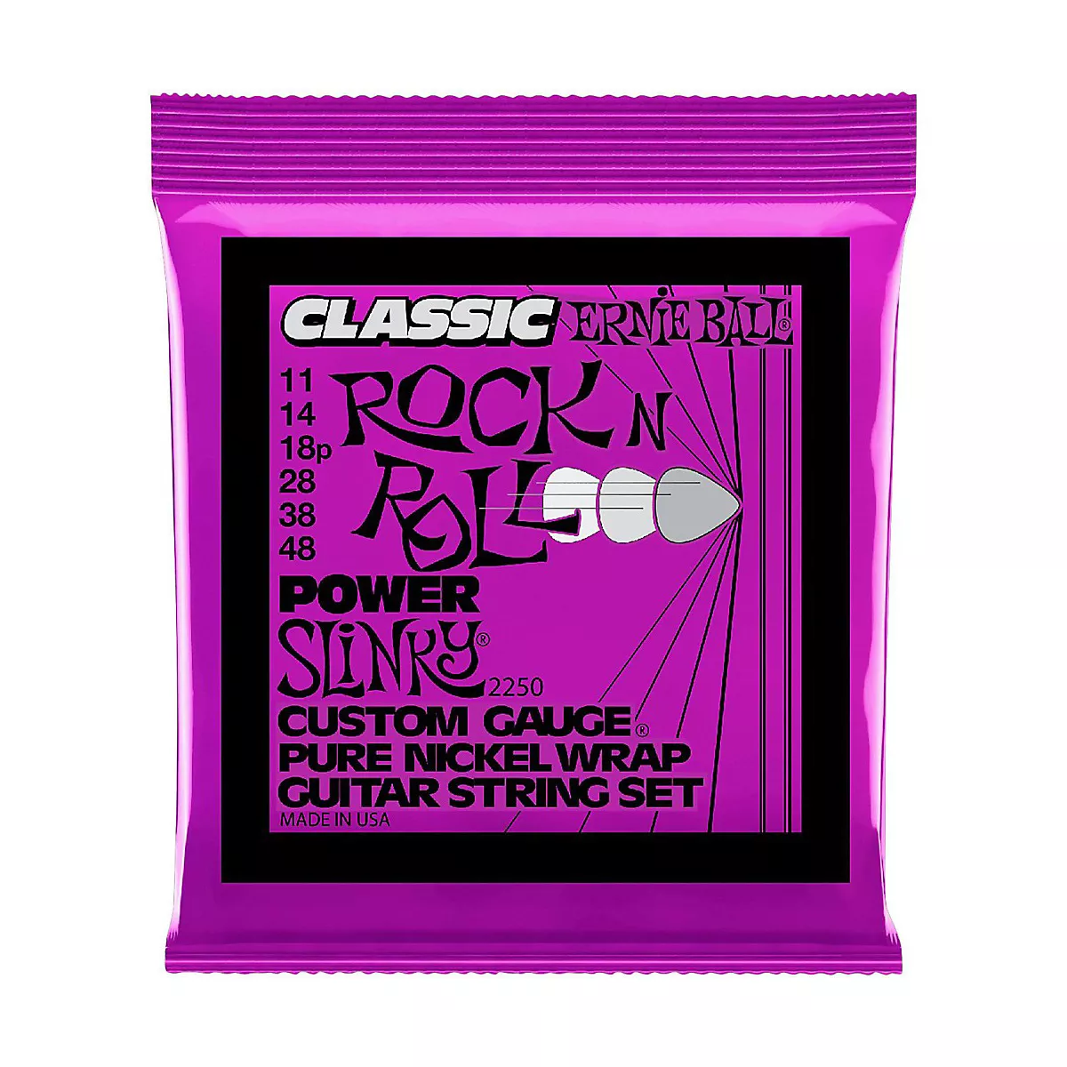 Ernie Ball 2250 Classic Pure Nickel Power Slinky Electric Guitar Strings