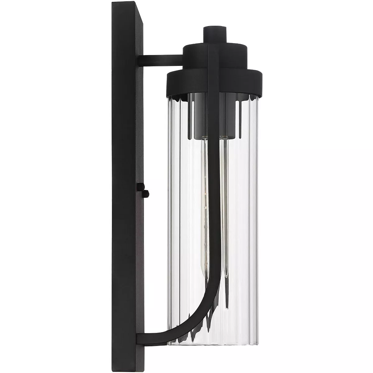 Possini Euro Design Modern Outdoor Wall Light Fixture Textured Black 15 1/2