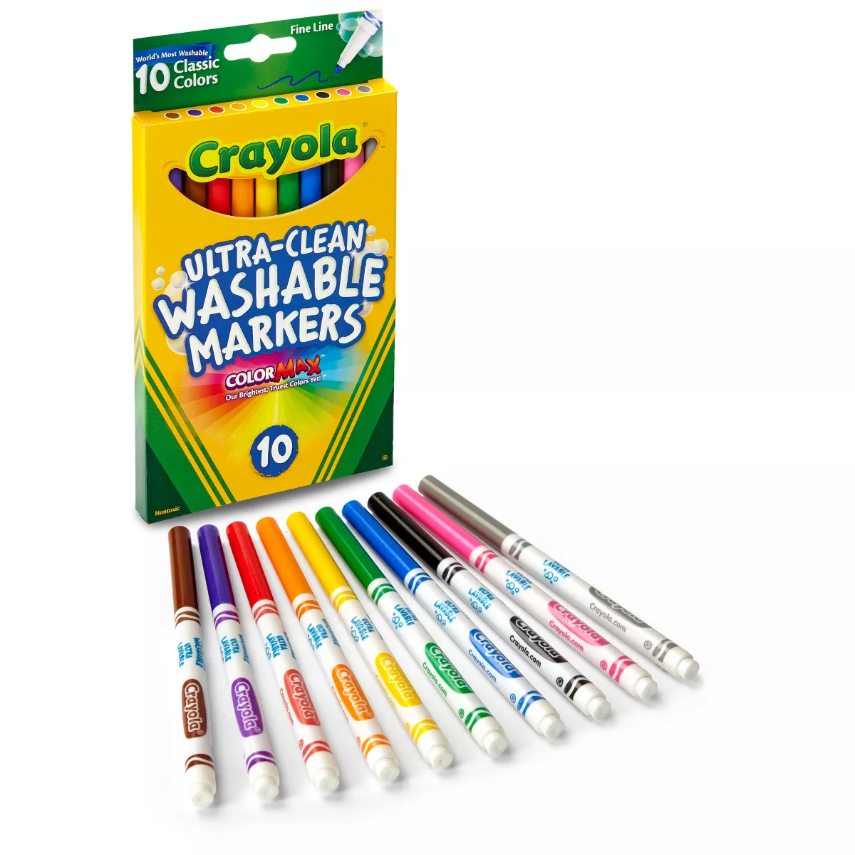 Crayola 10ct Ultra-Clean Washable Markers Fine Line Classic Colors