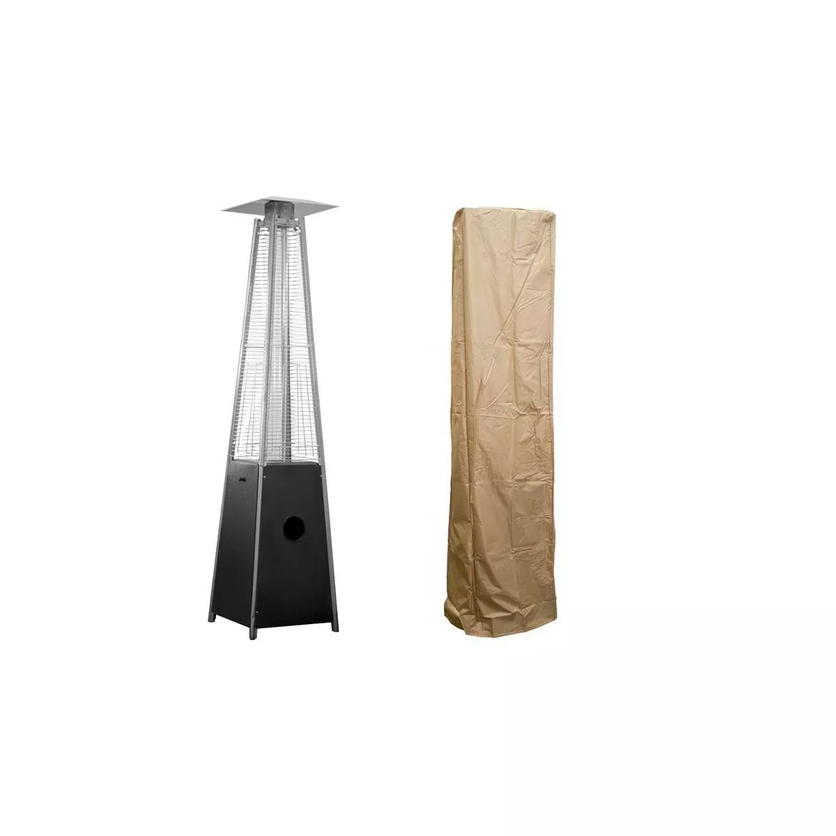 Square Glass Tube Patio Heater Cover - Tan - AZ Patio Covers