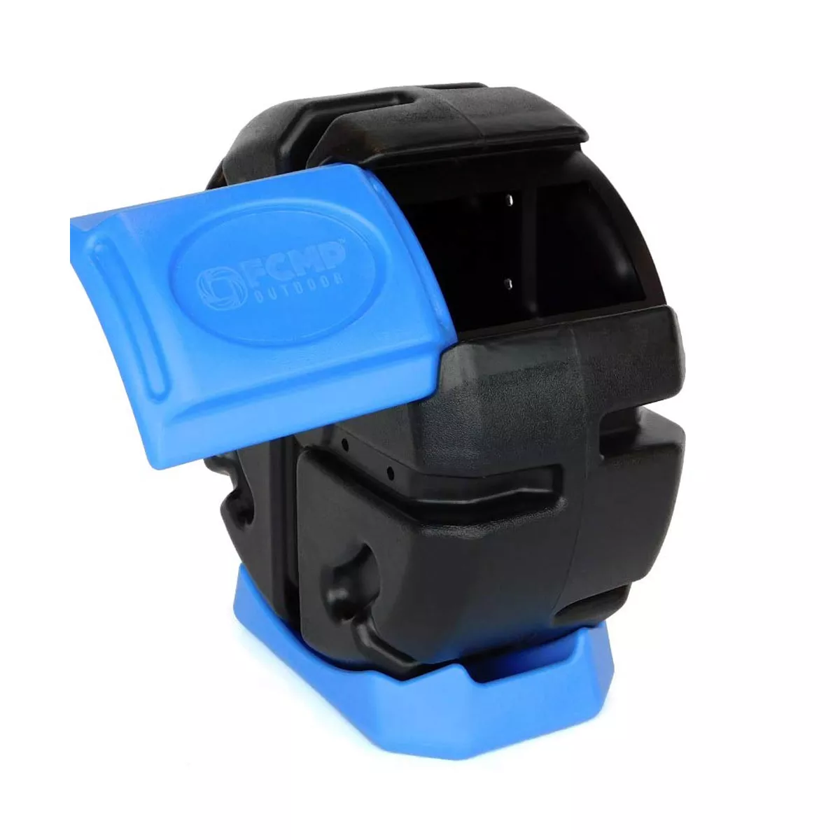 FCMP Outdoor Half Size 19 Gallon Plastic Rolling Composter Tumbler Bin, Blue