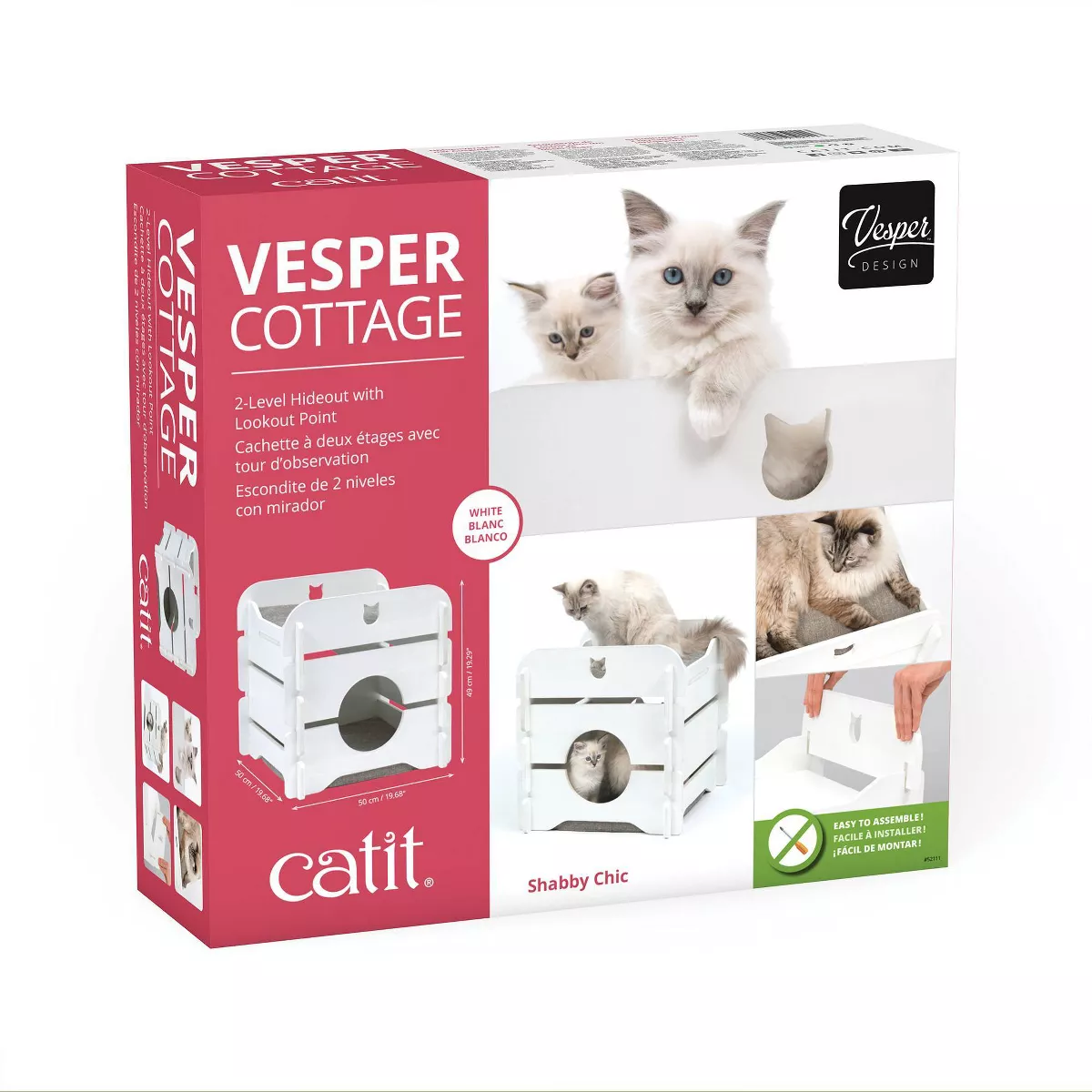 Catit Vesper Cat Litter Cottage - White