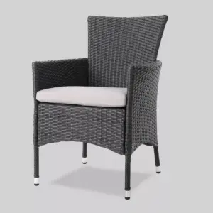 Stamford 7pc Acacia Wood and Wicker Dining Set - Gray/Silver - Christopher Knight Home