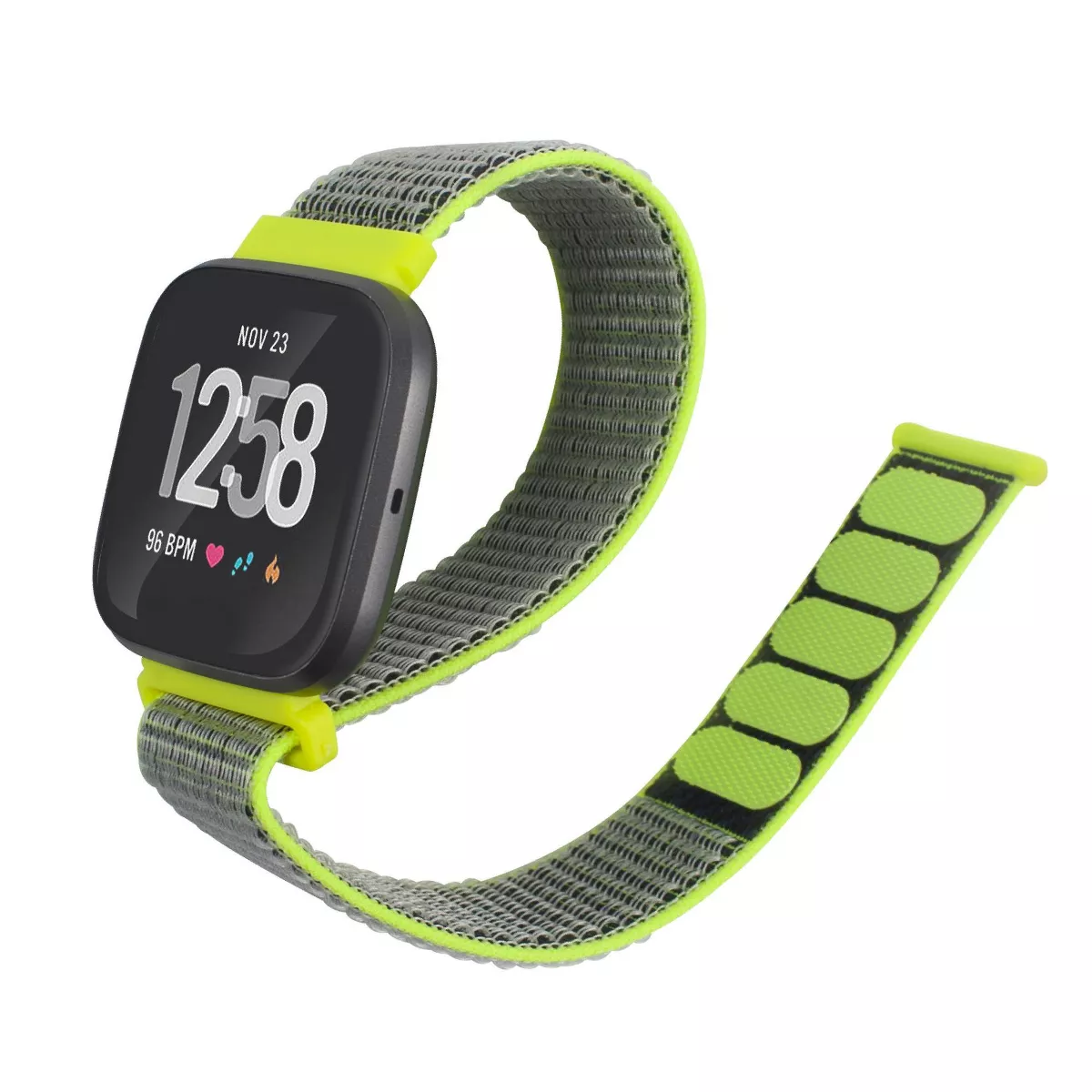 Insten Soft Woven Nylon Band for Fitbit Versa 2 / 1 / Lite / SE, Replacement Strap, Yellow