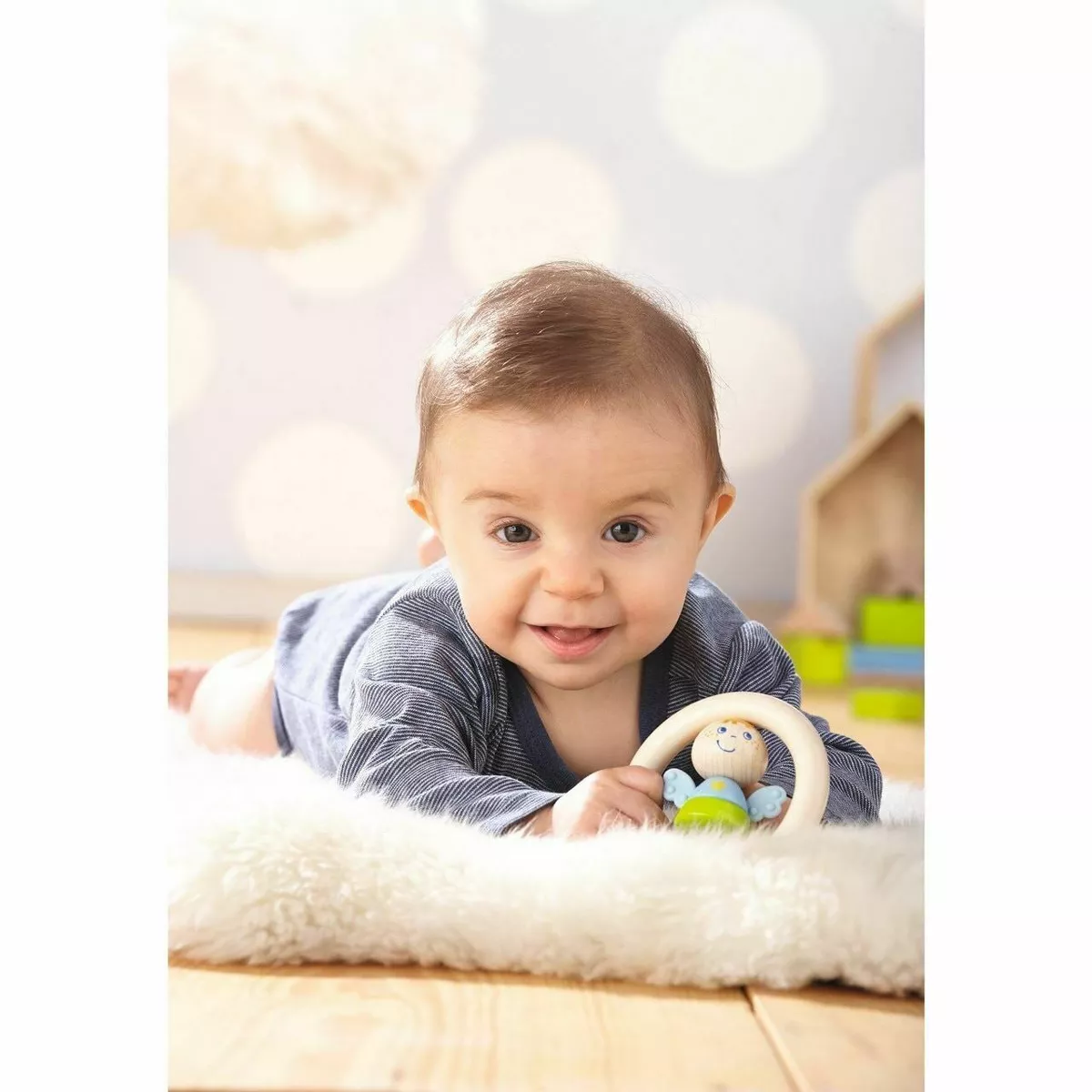 HABA Guardian Angel Anthony Wooden Clutching Toy & Teether (Made in Germany)