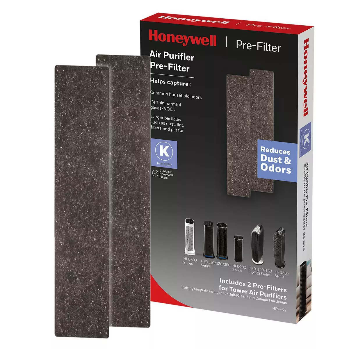 Honeywell Household Odor & Gas Reducing Pre-Filter K, 2pk