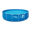Summer Waves Active 14 Foot x 36 Inch Metal Frame Outdoor Backyard Above Ground Swimming Pool Set with Filter Pump, Ladder, and Repair Patch