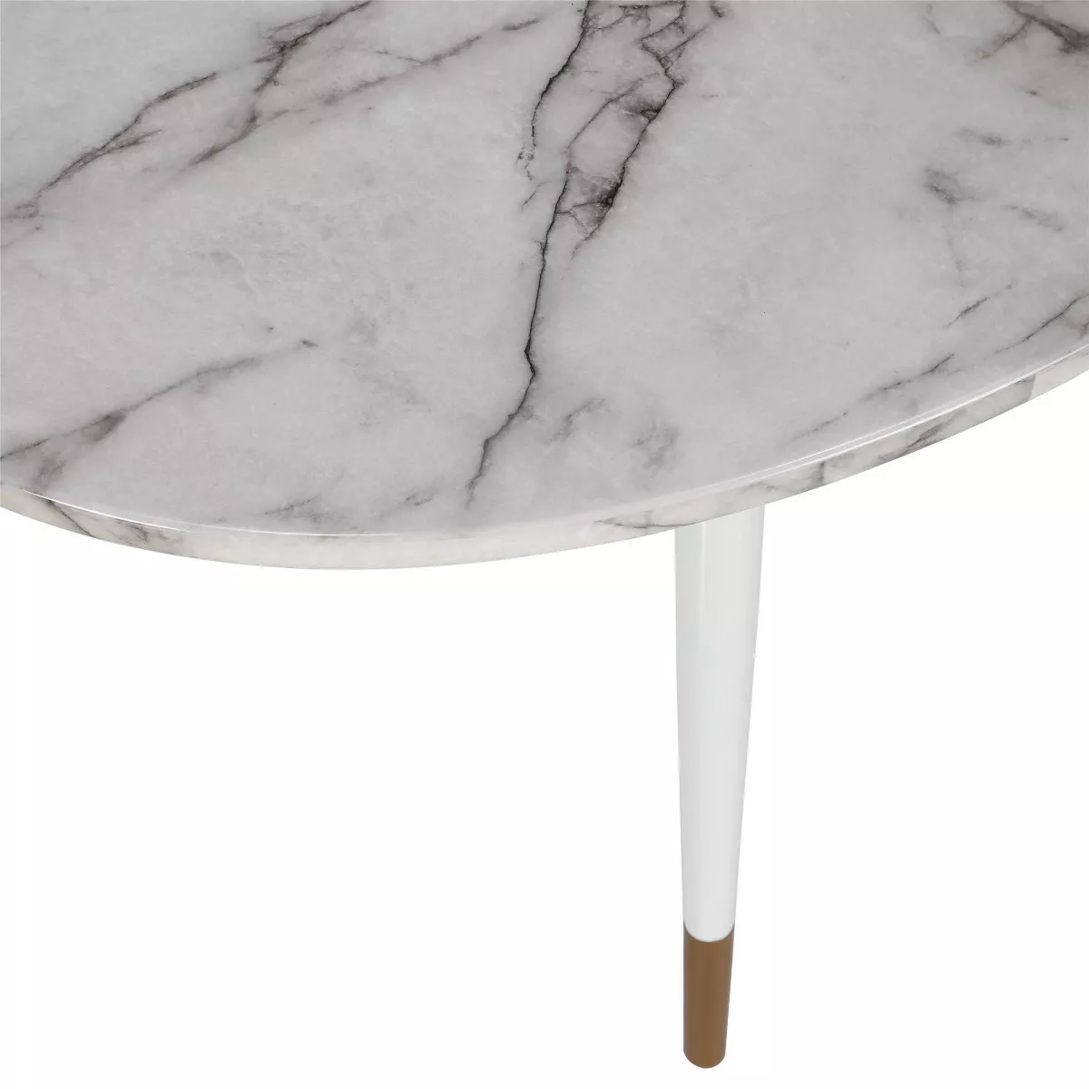 Amari Oval Faux Marble Dining Table White - CosmoLiving by Cosmopolitan