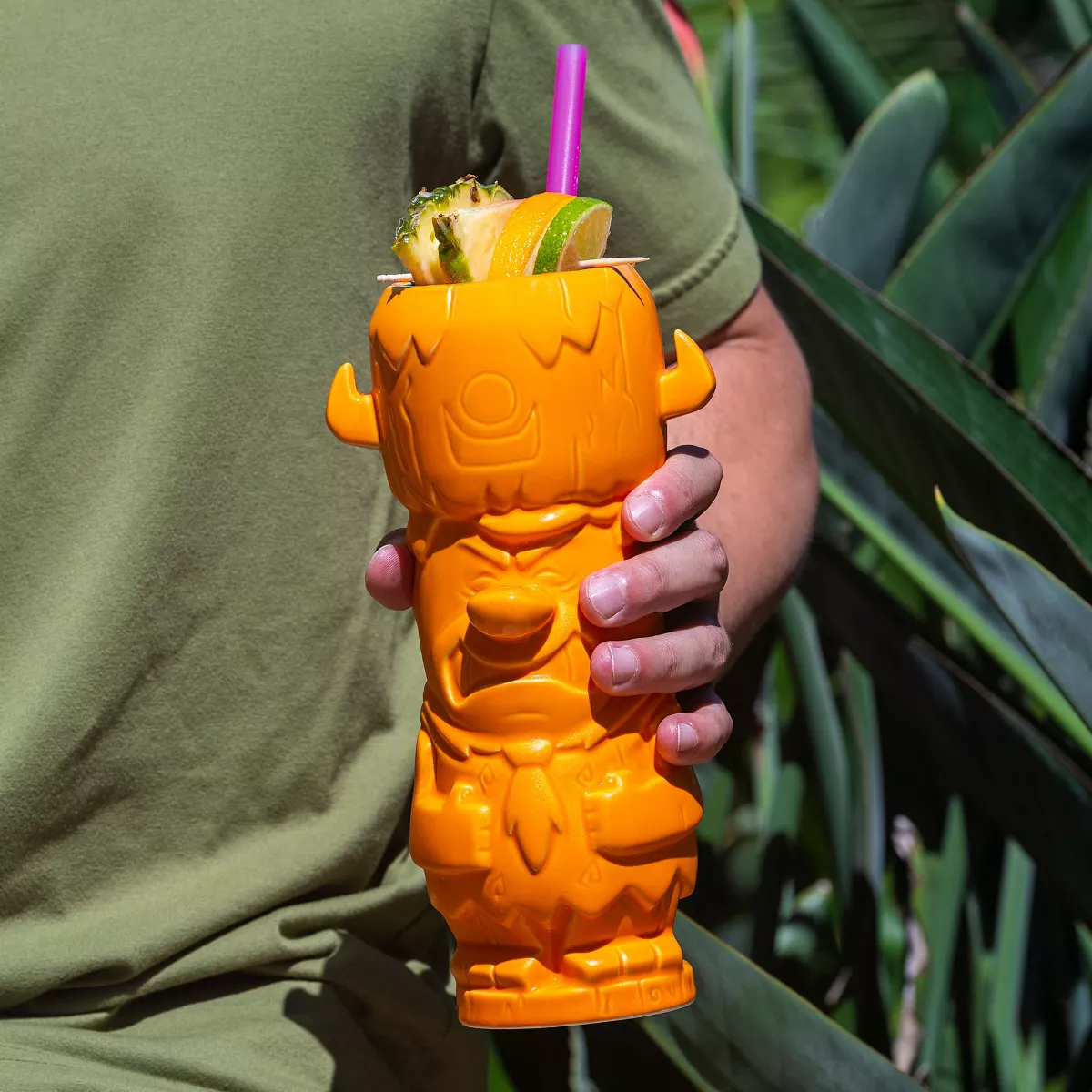 Beeline Creative Geeki Tikis The Flintstones Mug Set | Fred & Barney Tiki Mugs | Holds 28 Ounces