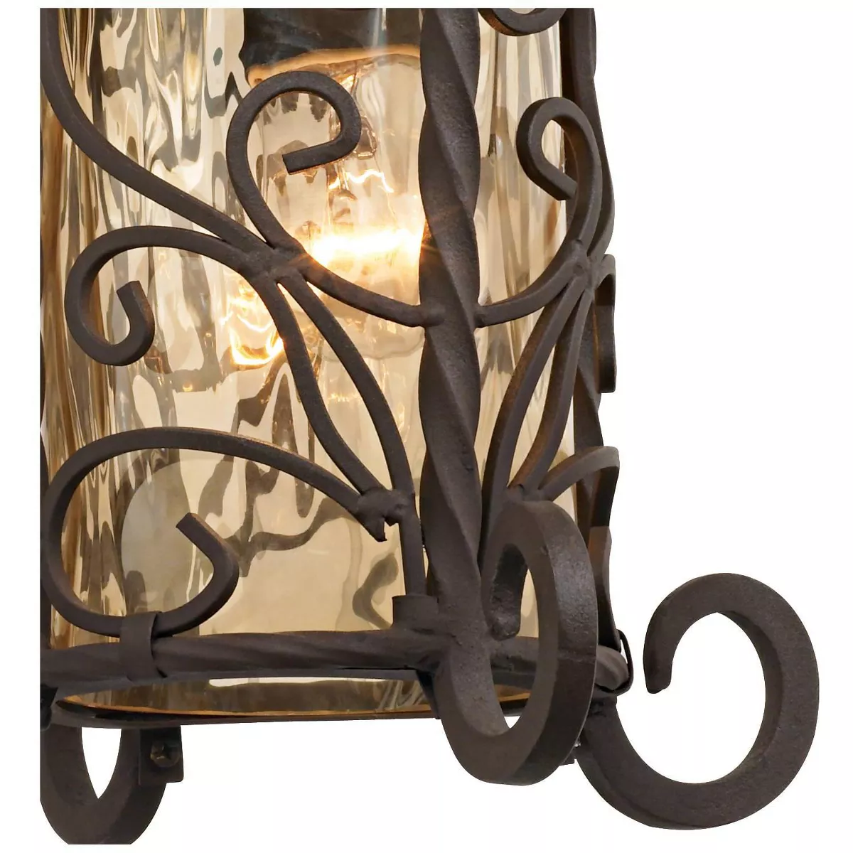 John Timberland Rustic Outdoor Wall Light Fixture Dark Walnut Iron Scroll 13 1/4