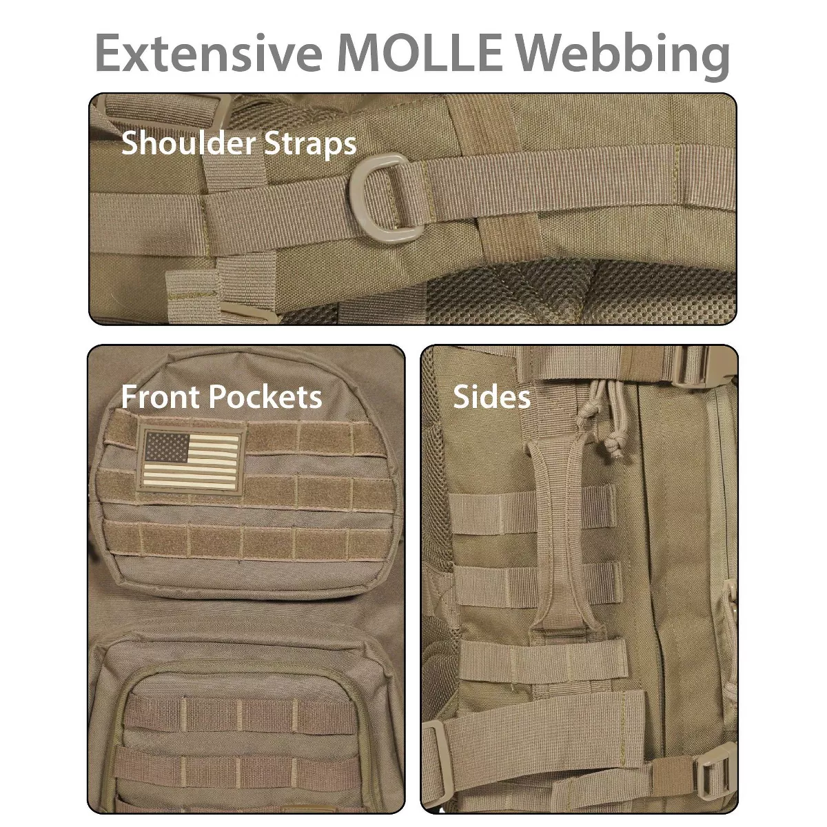 Rockland 20'' Military Tactical Laptop Backpack - Tan