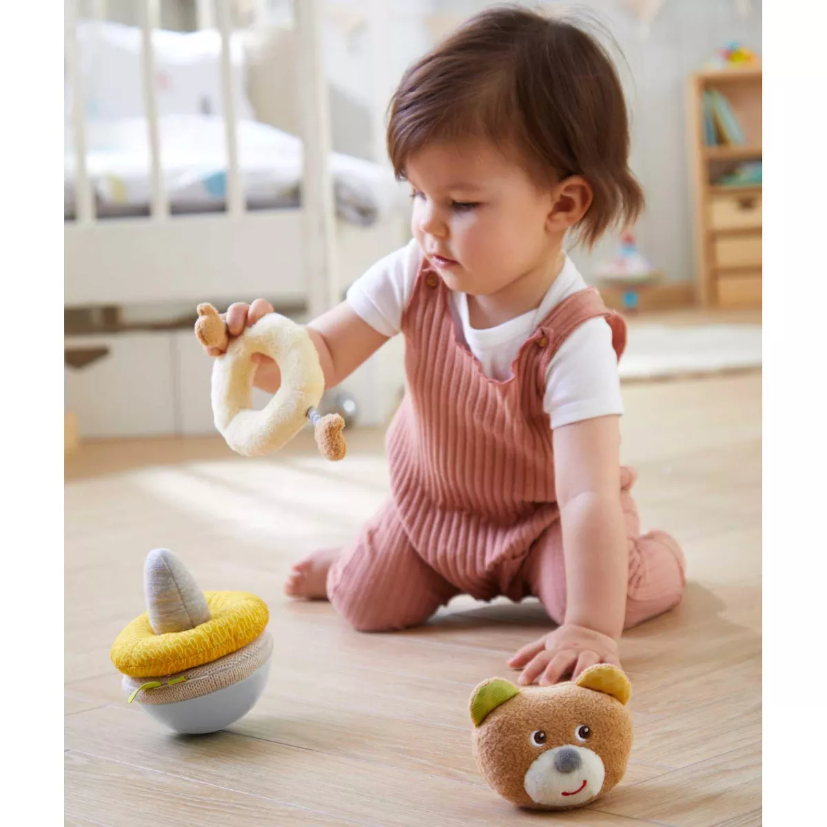 HABA Roly Poly Bear Soft Wobbling & Chiming Baby Toy