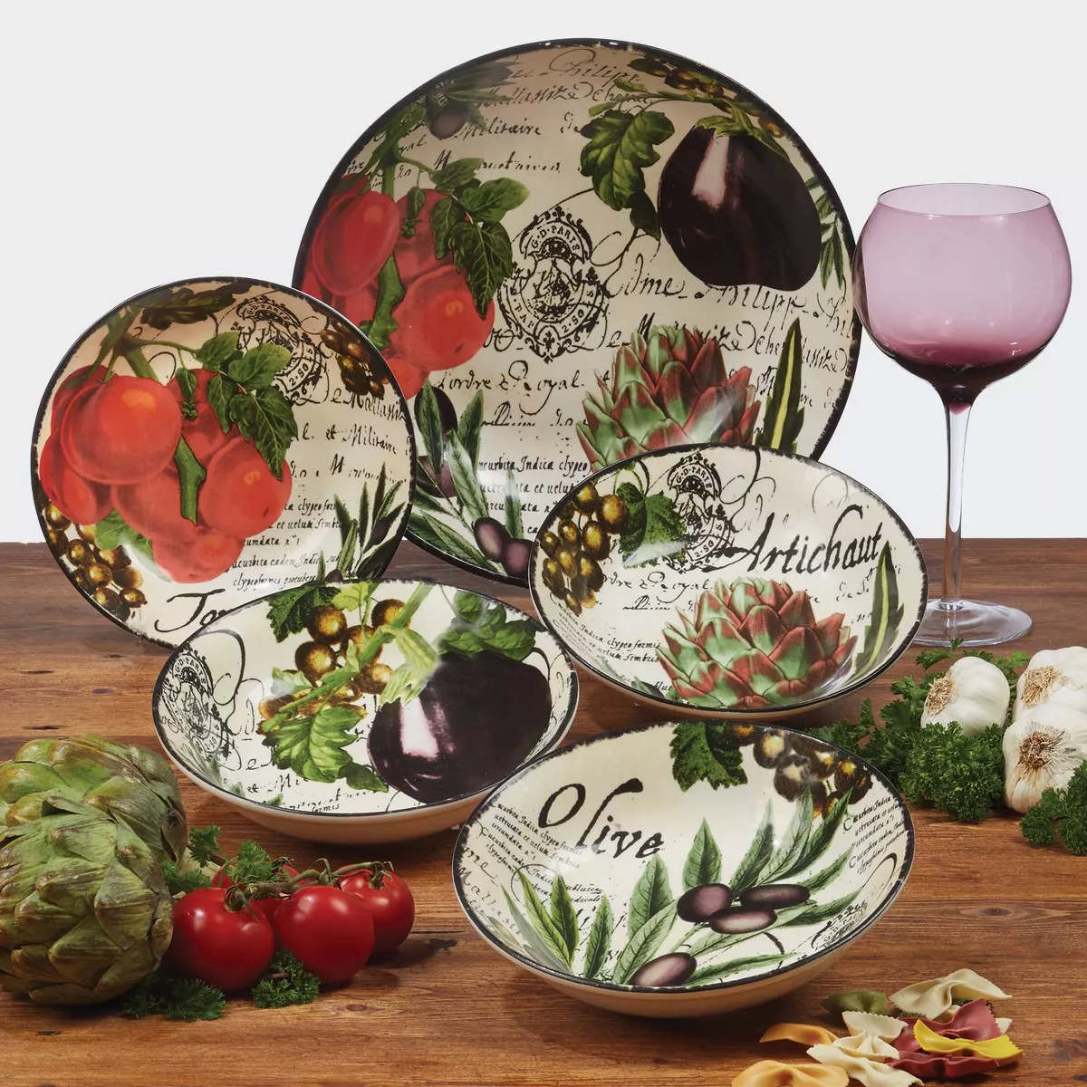 Certified International Botanical Veggies 5pc Bowl Set