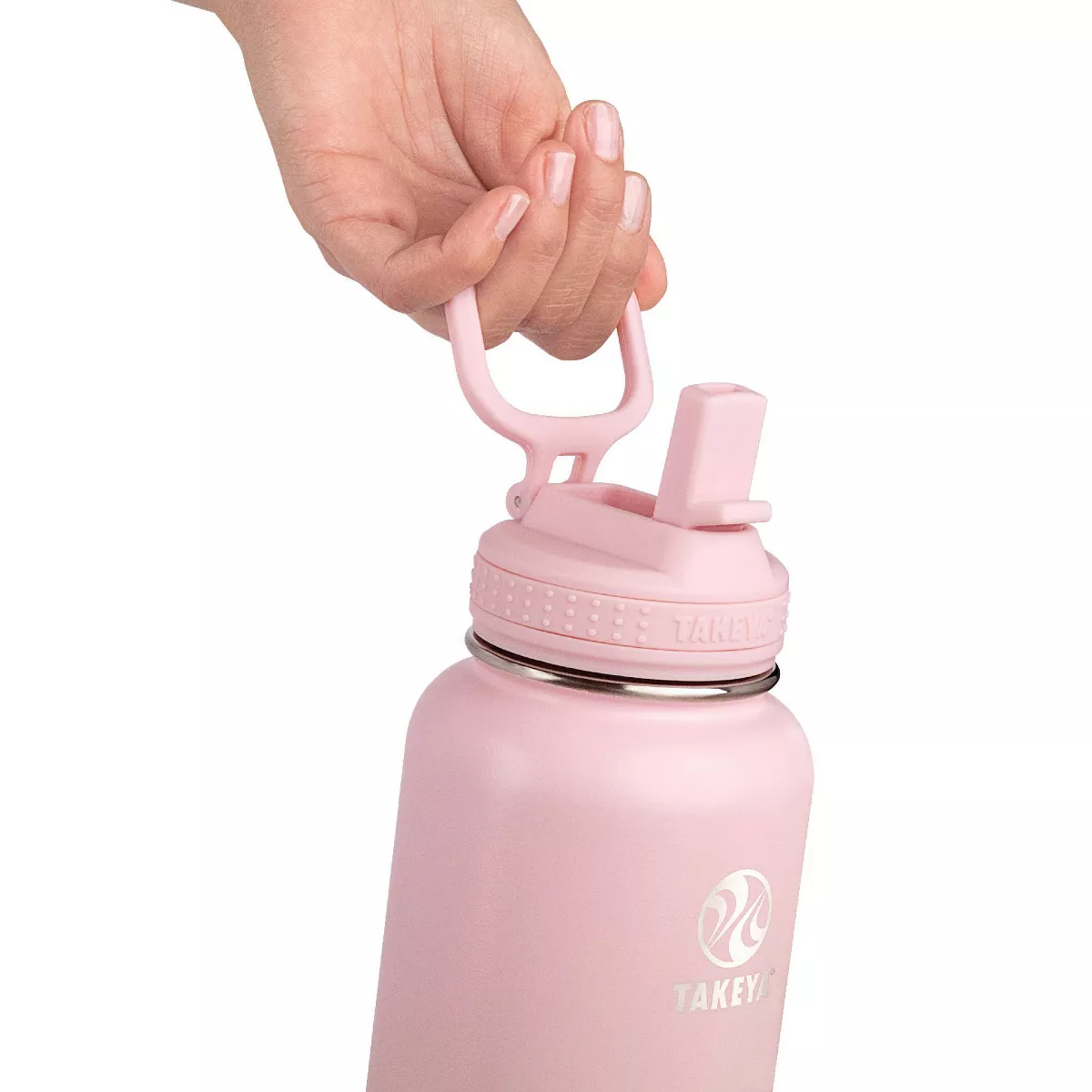 Takeya 32oz Actives Insulated Stainless Steel Water Bottle with Straw Lid - Blush