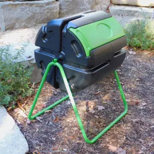 FCMP Outdoor HF-RM4000 HOTFROG Roto 37 Gallon BPA Free Plastic Rotating Tumbling Spinning Composter Compost Bin