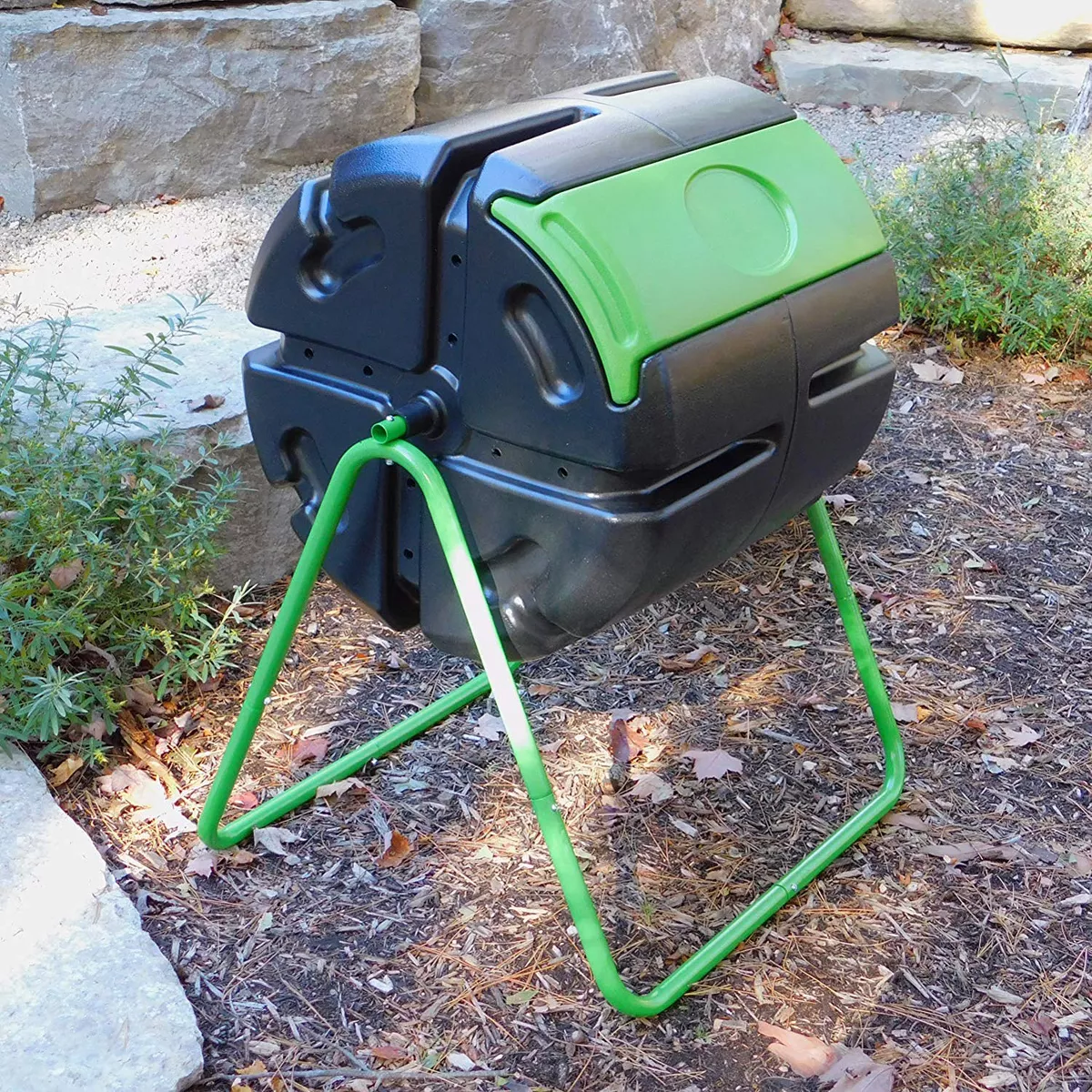 FCMP Outdoor HF-RM4000 HOTFROG Roto 37 Gallon BPA Free Plastic Rotating Tumbling Spinning Composter Compost Bin