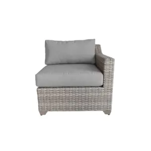 Fairmont 8pc Patio Sectional Seating Set with Club Chairs & Cushions - Gray - TK Classics