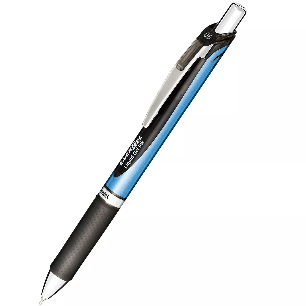 Pentel Gel Pen Retract/Refillable Needle Tip 0.5mm 12/BX BK Ink BLN75ABX